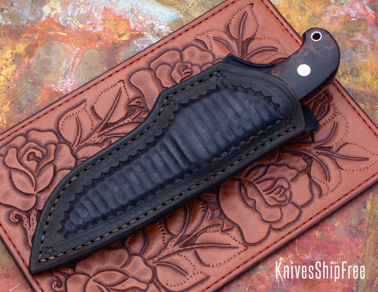 Alan Warren Custom Knives: #2537 Drop Point Hunter - Ironwood Burl