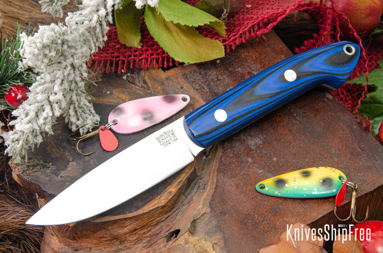 Bark River Knives: Bird & Trout - CPM 154 - Blue & Black G-10