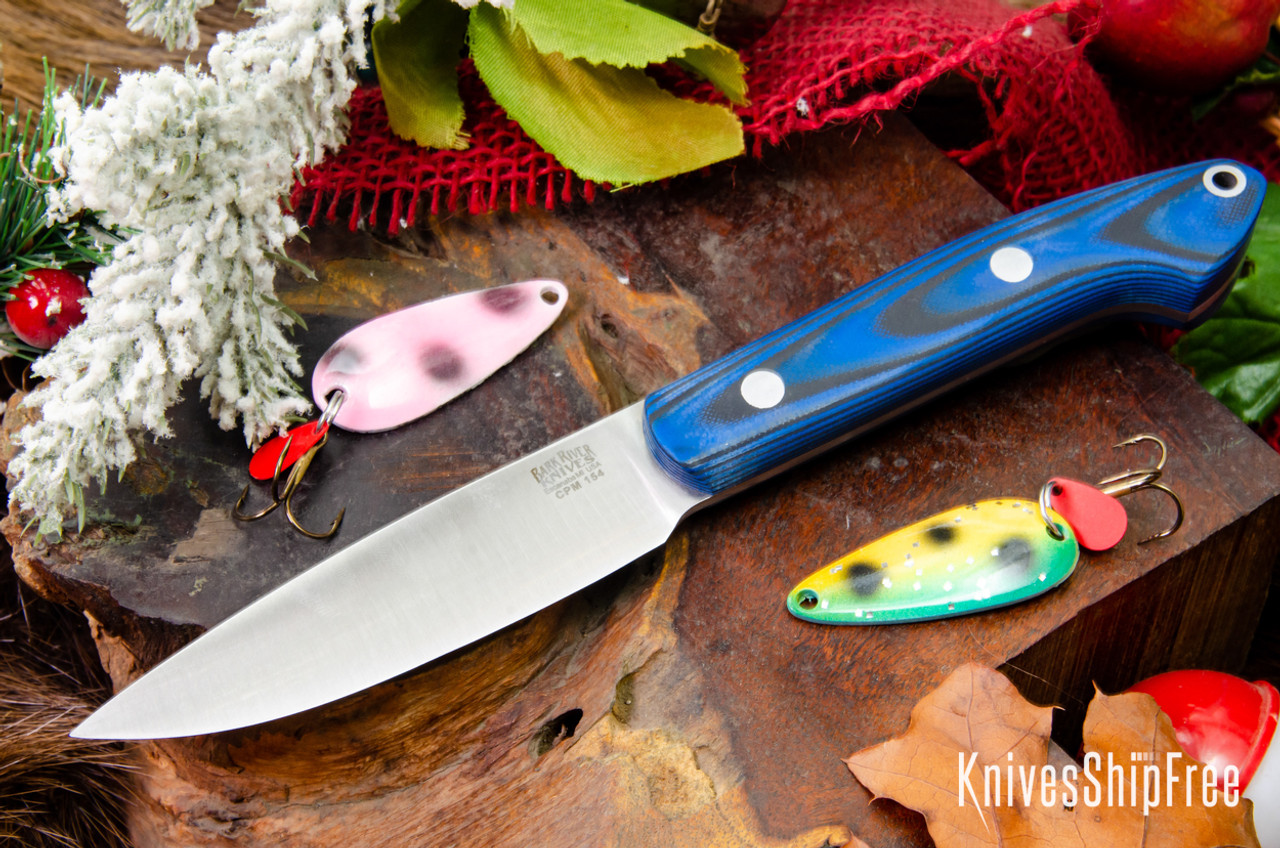 Bark River Knives: Bird & Trout - CPM 154 - Blue & Black Suretouch 