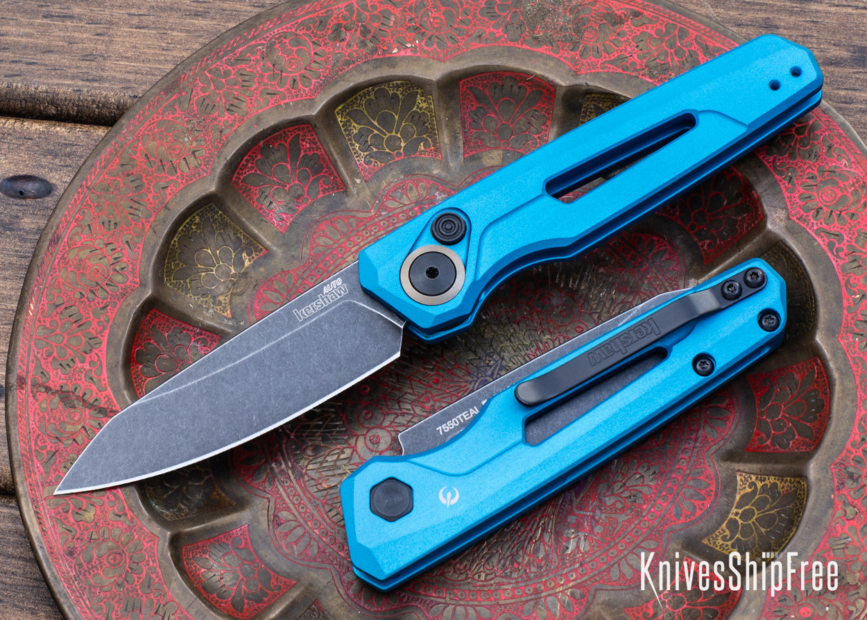 Kershaw Knives: Launch 11 Auto - Teal Aluminum - Blackwash CPM-154