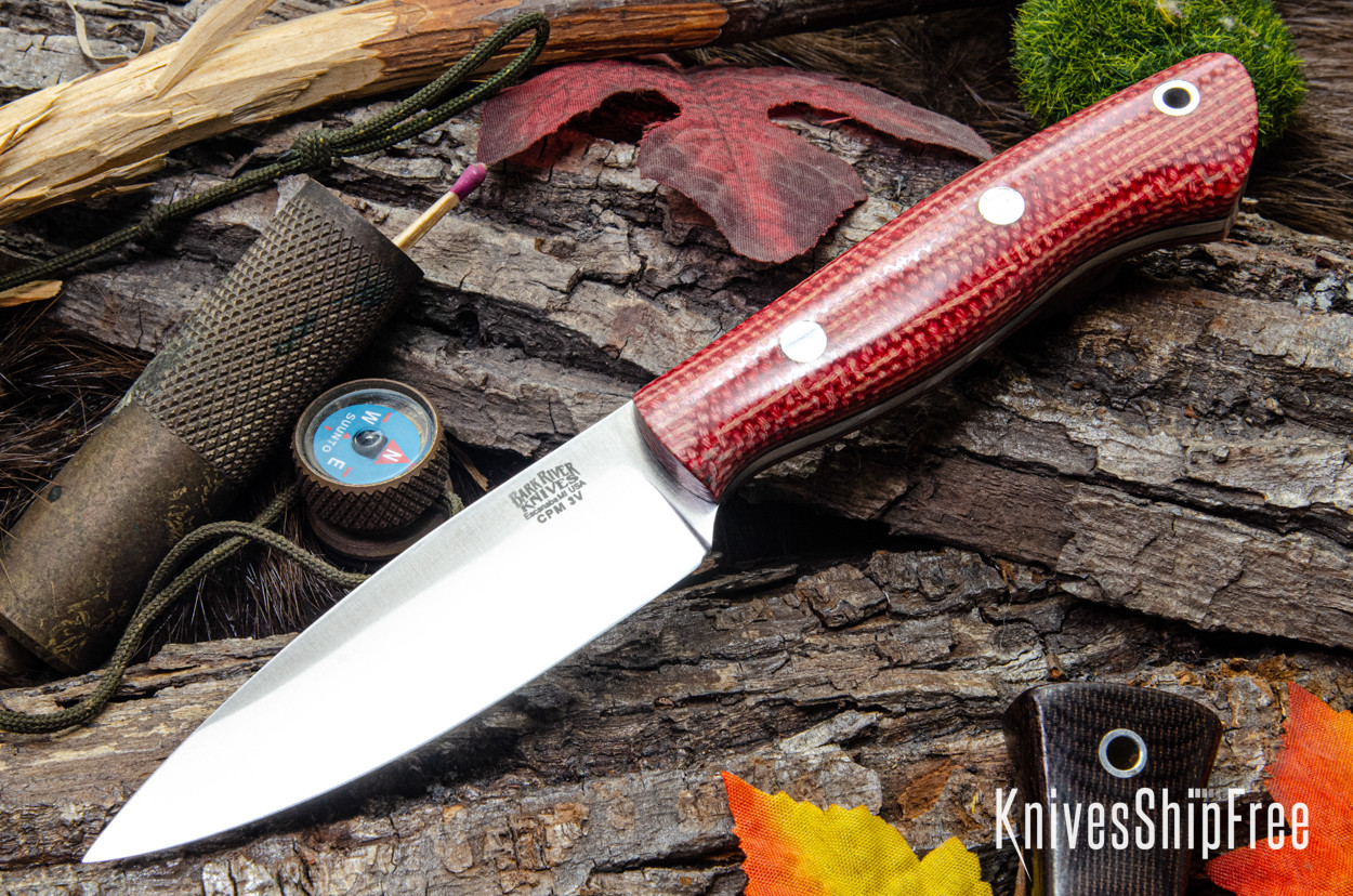 Bark River Knives: Mini Aurora - CPM-3V - Firedog Canvas Micarta