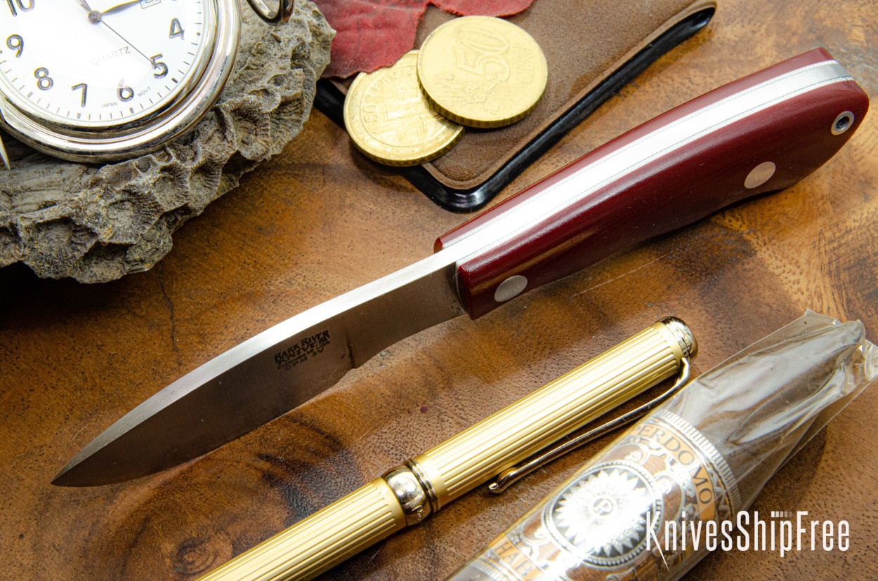 Bark River Knives: Mini Canadian - CPM-3V - Red G-10 - White Liners