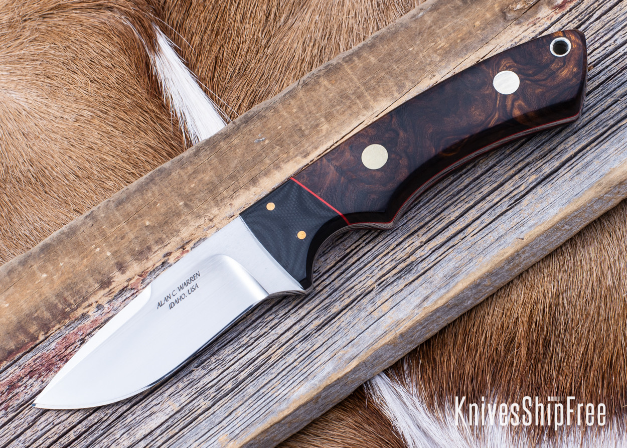 Alan Warren Custom Knives: #2568 Drop Point Hunter - Ironwood Burl