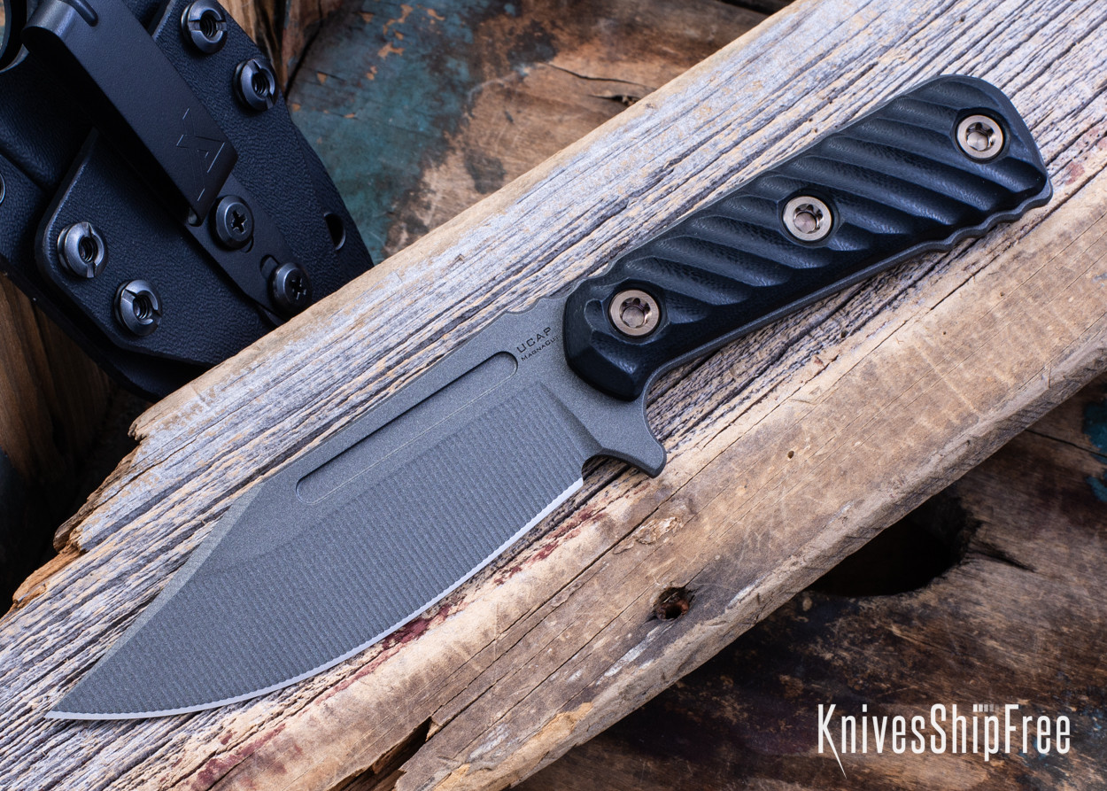 RMJ Tactical: UCAP Fixed Blade - Textured Black G-10 - CPM