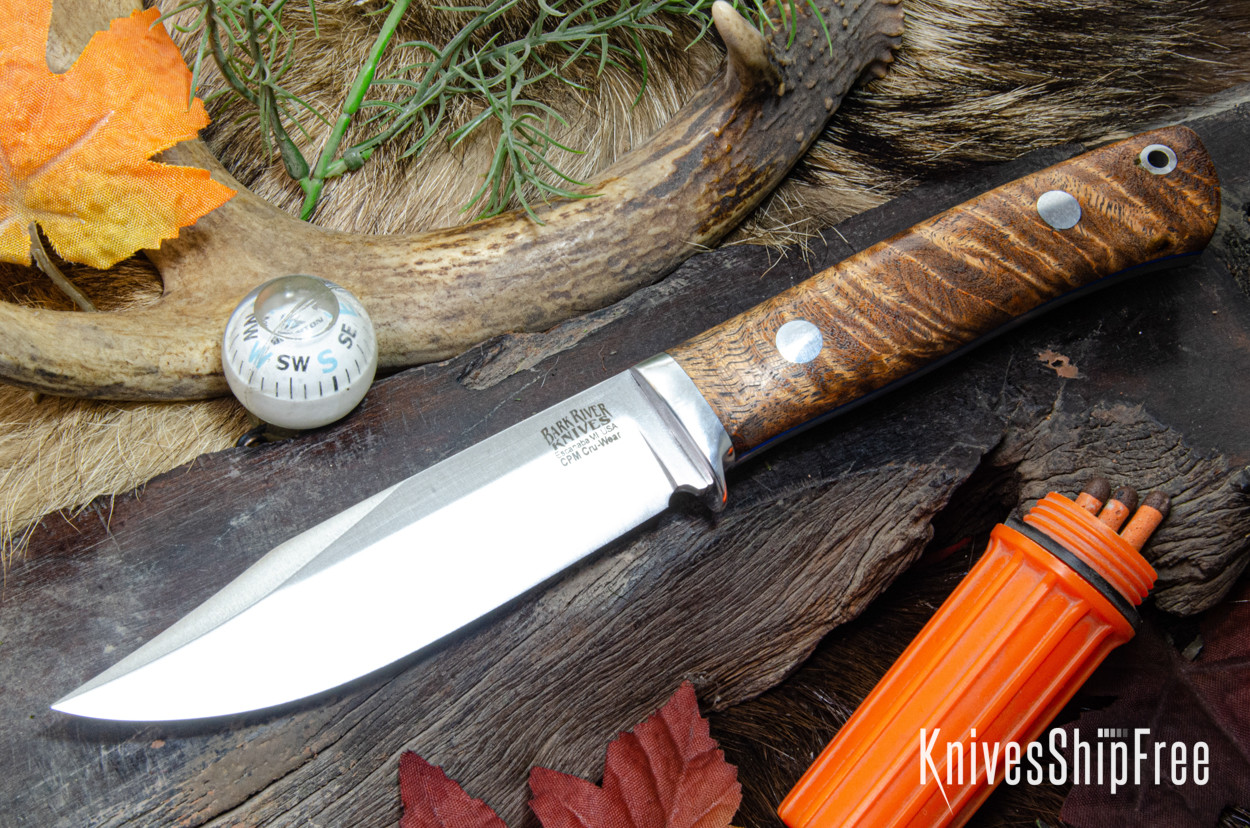 Bark River Knives: Hildi - CPM-CruWear - Mesquite Burl - Blue