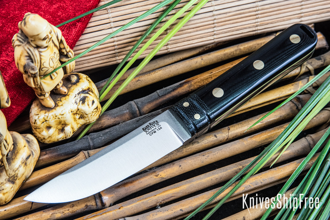 ヘアライズ ブースト3 Bark River Knives: Kitsune Tanto - CPM 154 - Black Canvas Bolster
