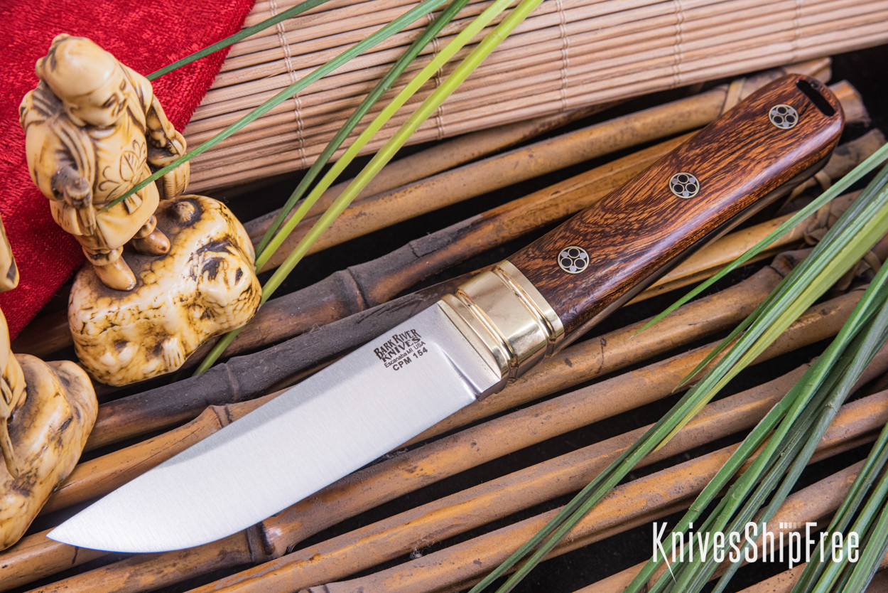 Bark River Knives: Kitsune Tanto - CPM 154 - Brass Bolster
