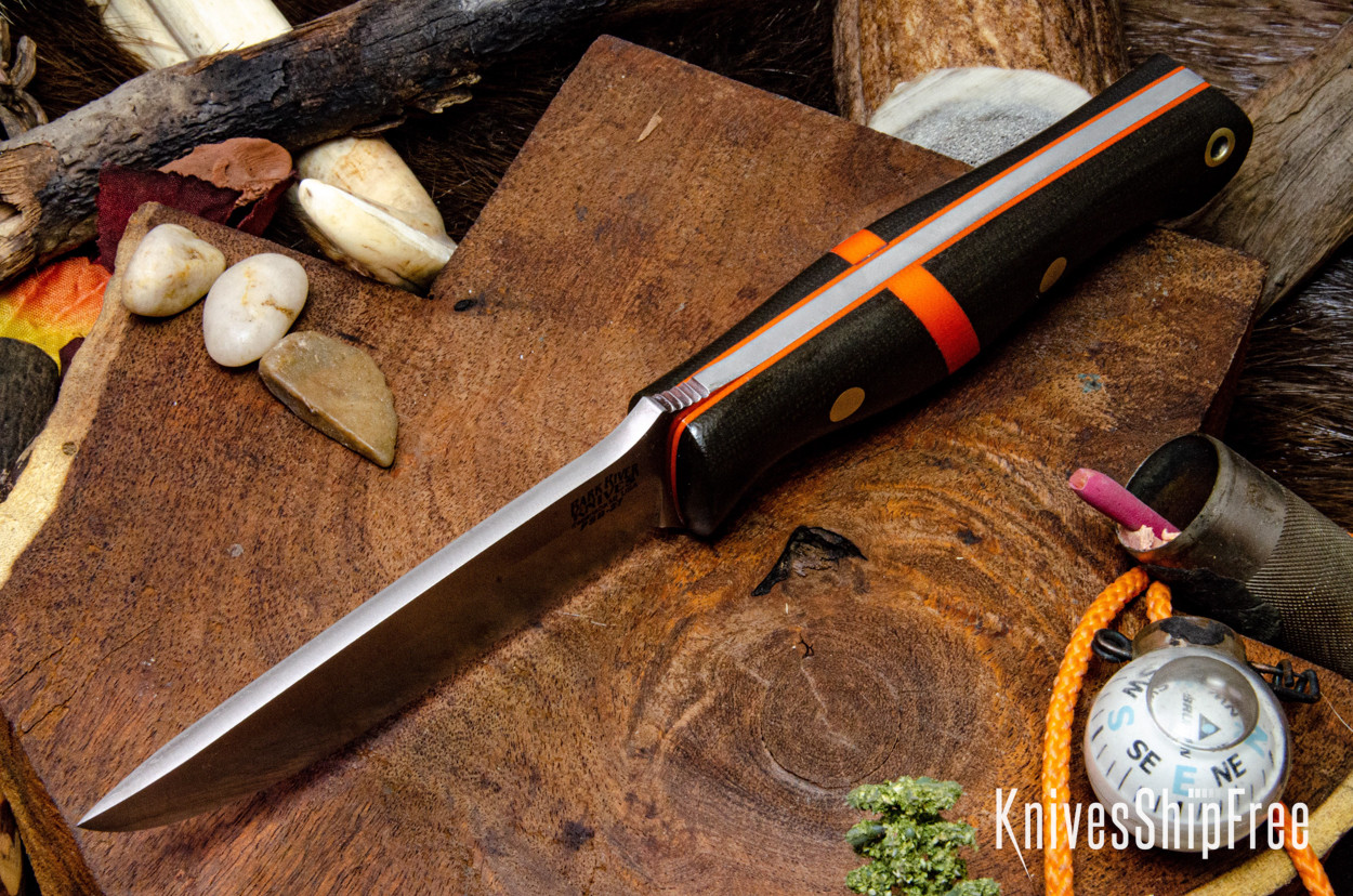 midorikawa バンダナ twoness ミドリカワ Bark River Knives: Gunny - PSB-27 - Green Canvas Micarta - Orange
