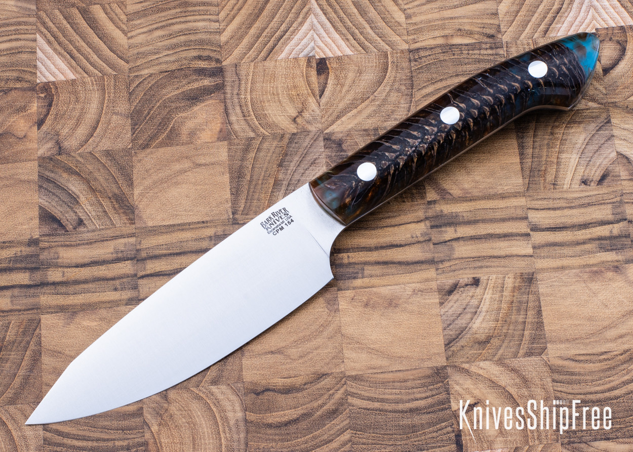 Bark River Knives: Petty-Z - CPM-154 - Blue & Copper Pinecone
