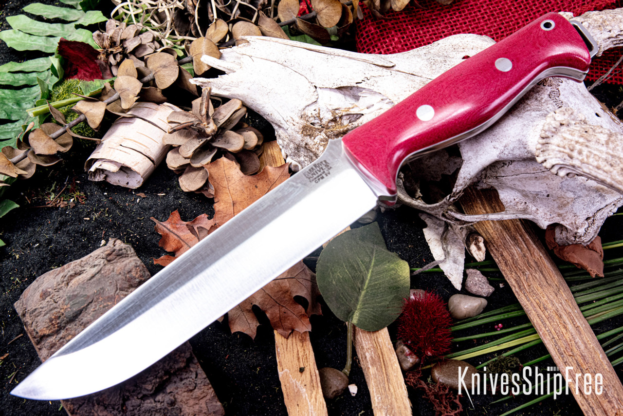 ブラボー2 Bark River Knives: Bravo 2 - CPM 3V - Red Linen Micarta