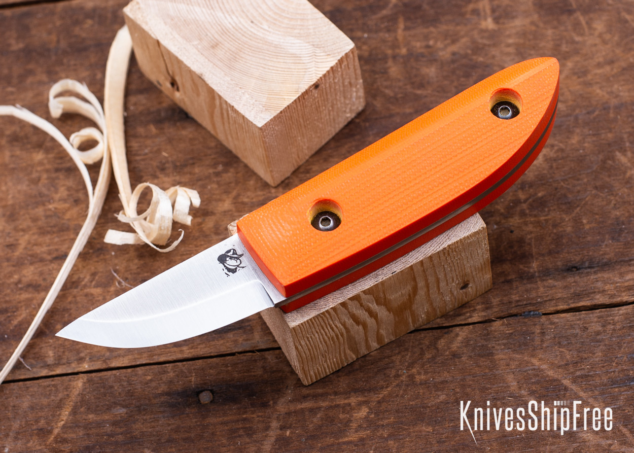 L.T. Wright Knives: Woods Monkey Kerf Carver - Green Micarta - AEB