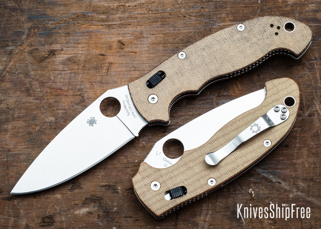 Spyderco: Manix 2 XL - Ball Bearing Lock - Brown Canvas Micarta