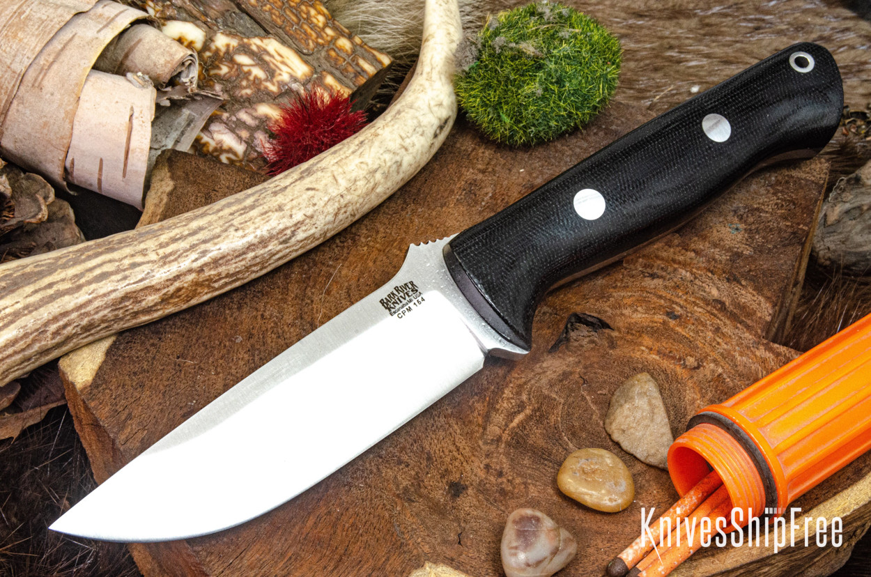 Bark River Knives: Bravo 1 - CPM 154 - Black Canvas Micarta