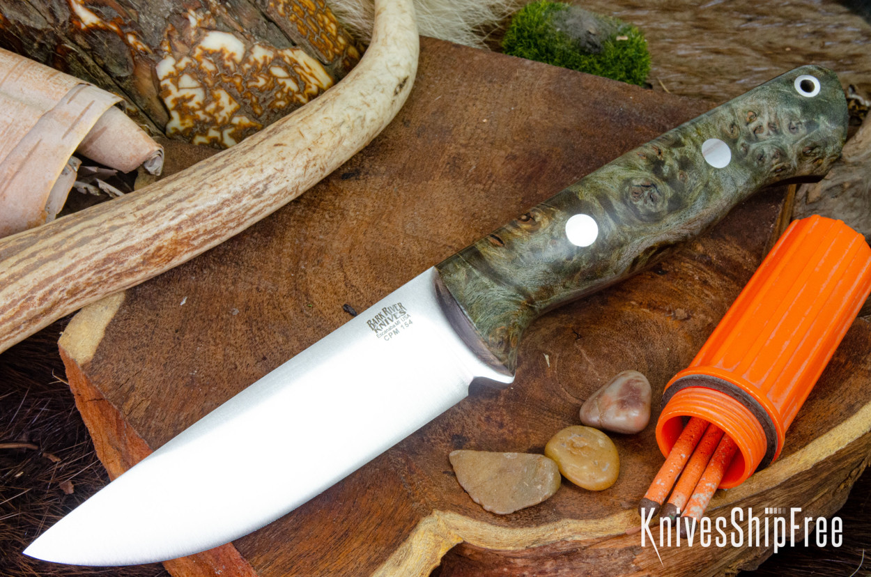 【在庫処分激安セール】 BMC エクスカリバー　ロングブレード Bark River Knives: Bravo 1 - CPM 154 - Rampless - Green Maple Burl