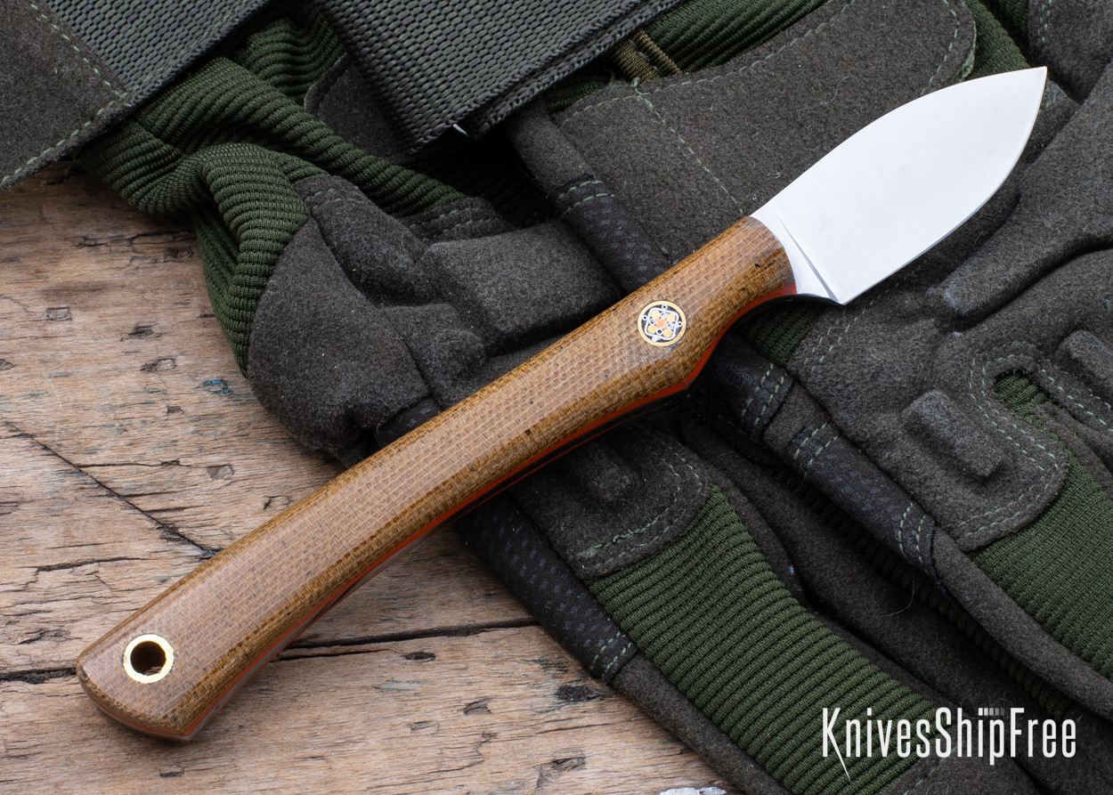 Lishen Knives: Northern Scalpel - Natural Canvas Micarta - Mosaic
