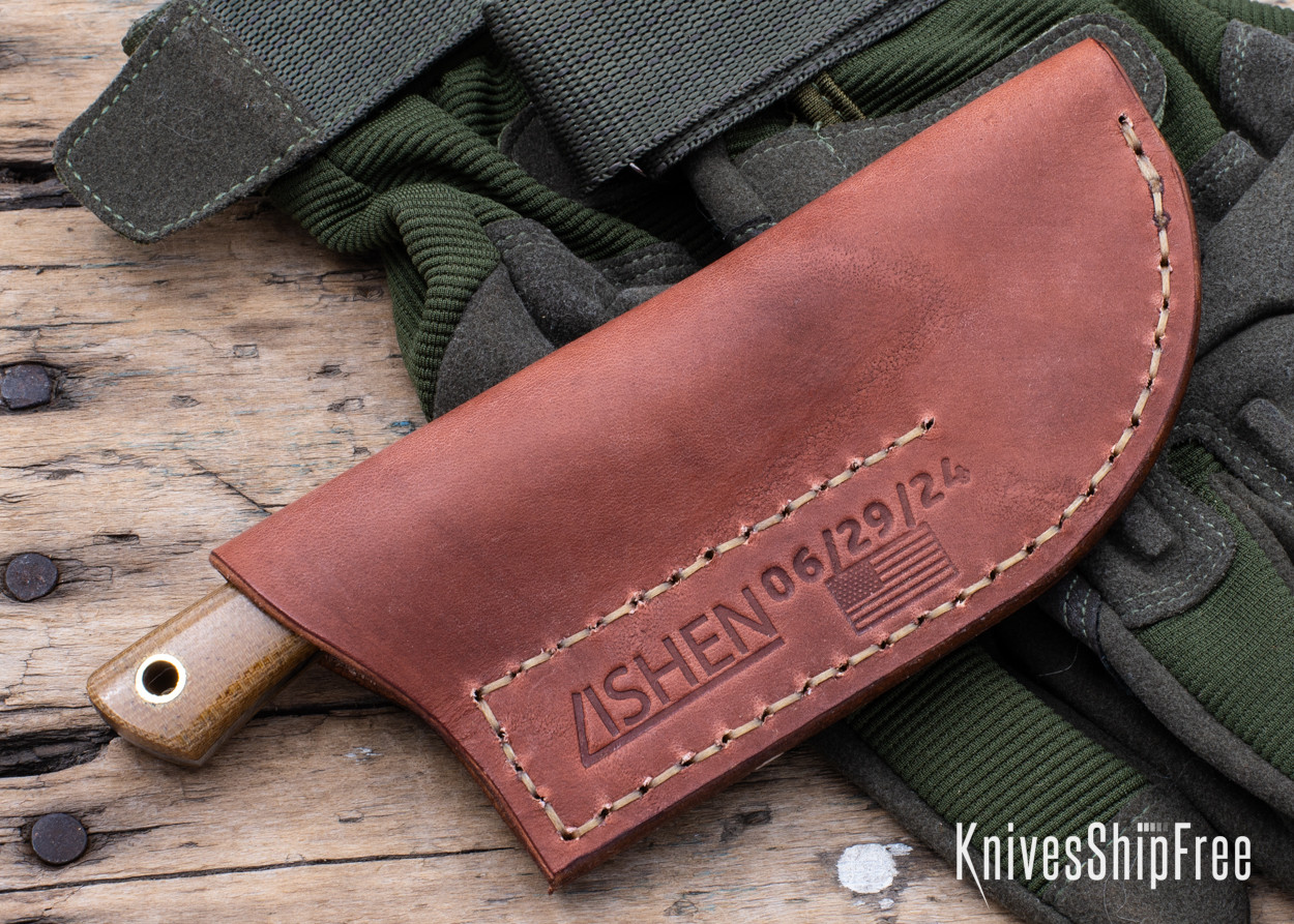 Lishen Knives: Northern Scalpel - Red Canvas Micarta - Mosaic Pin