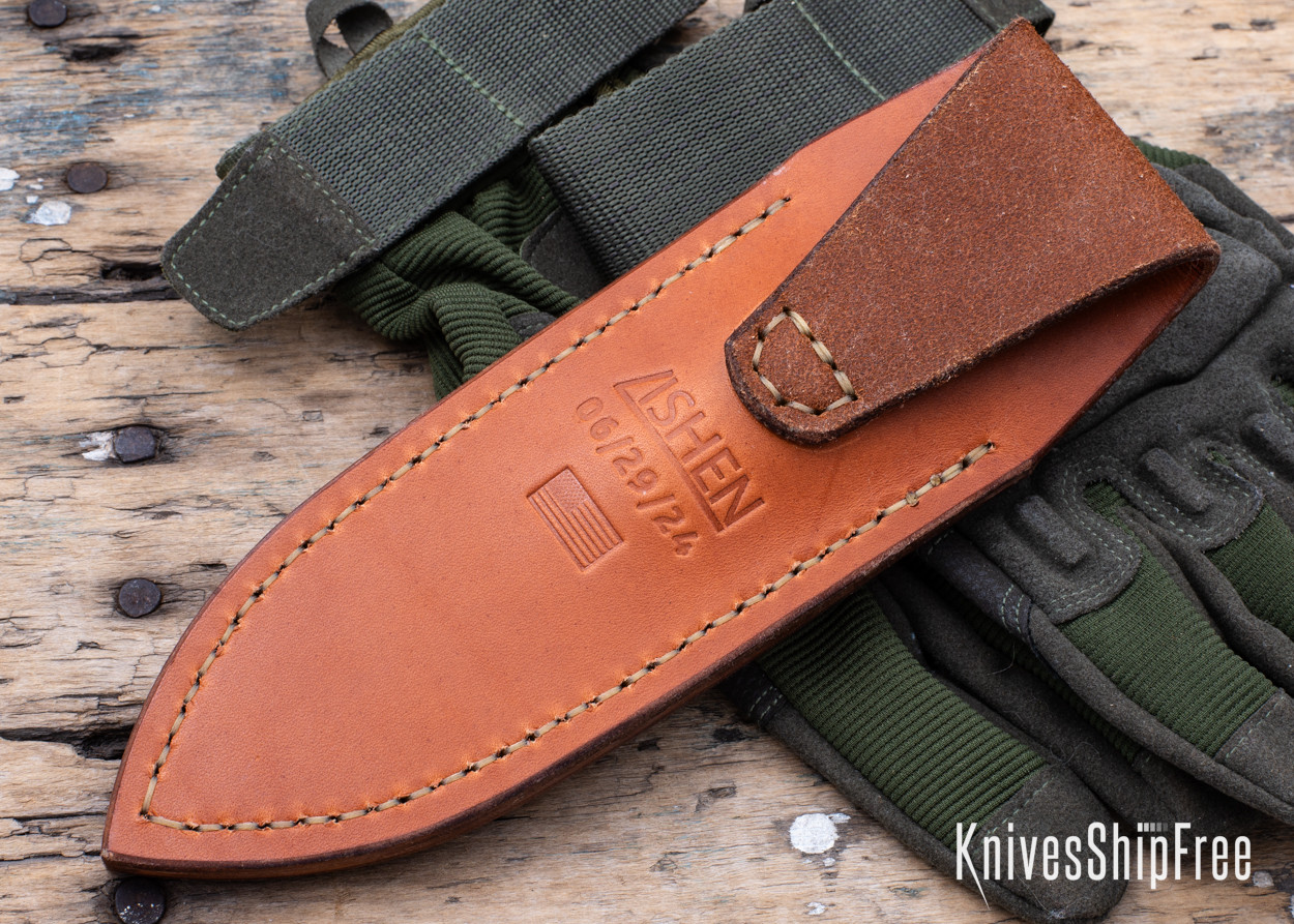 Lishen Knives: Lynx - Full Flat Grind - Red Canvas Micarta - Brass