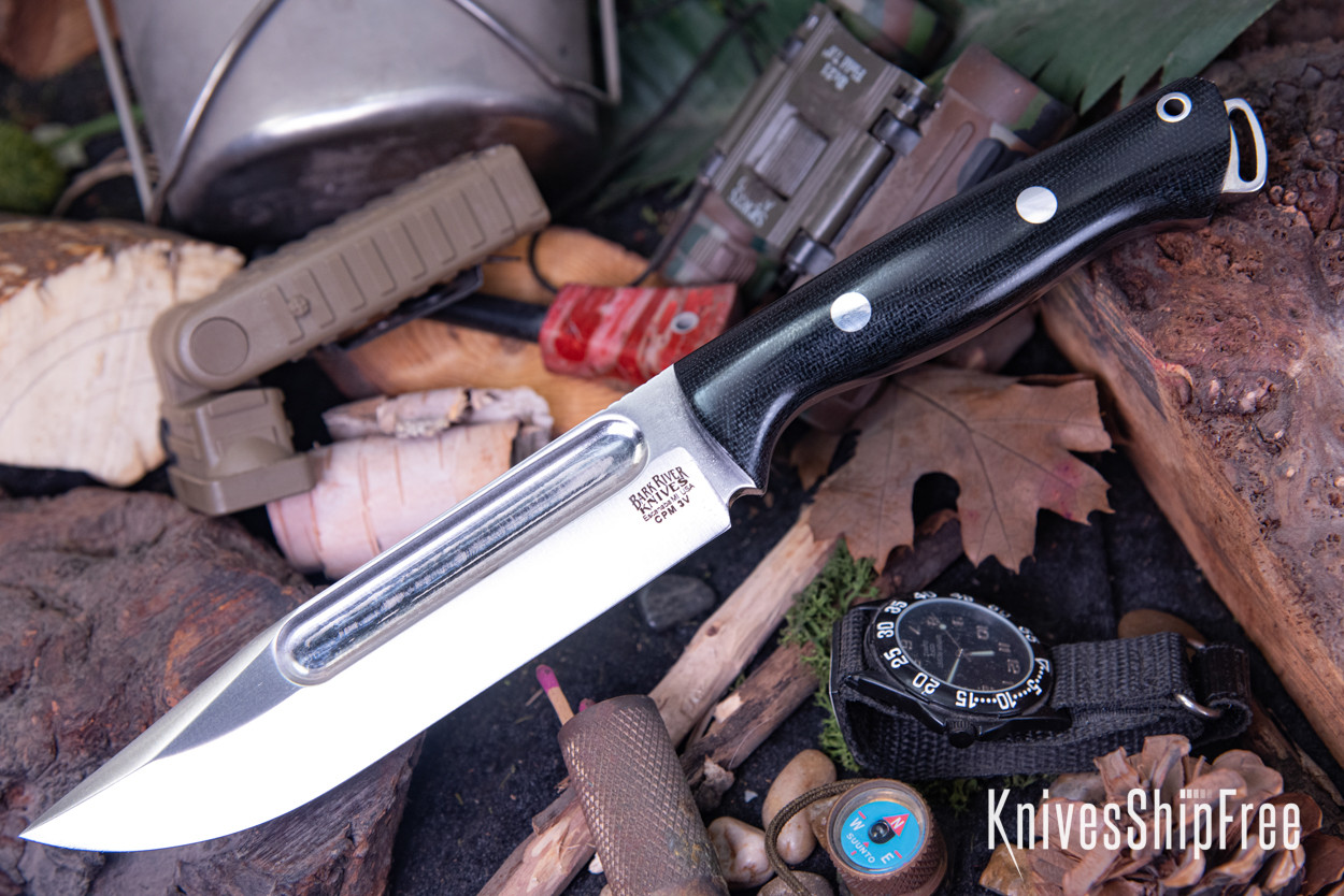 Bark River Knives: Squad Leader II - CPM 3V - Black Canvas Micarta