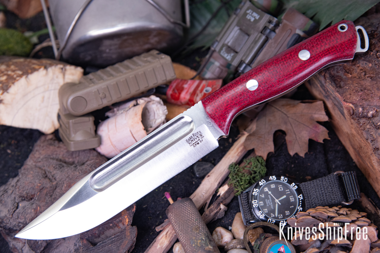 Bark River Knives: Squad Leader II - CPM 3V - Crimson Burlap