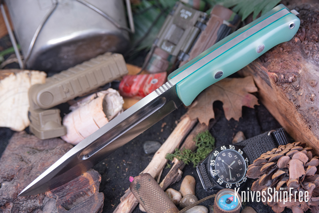 Bark River Knives: Squad Leader II - CPM 3V - Ghost Green Jade G