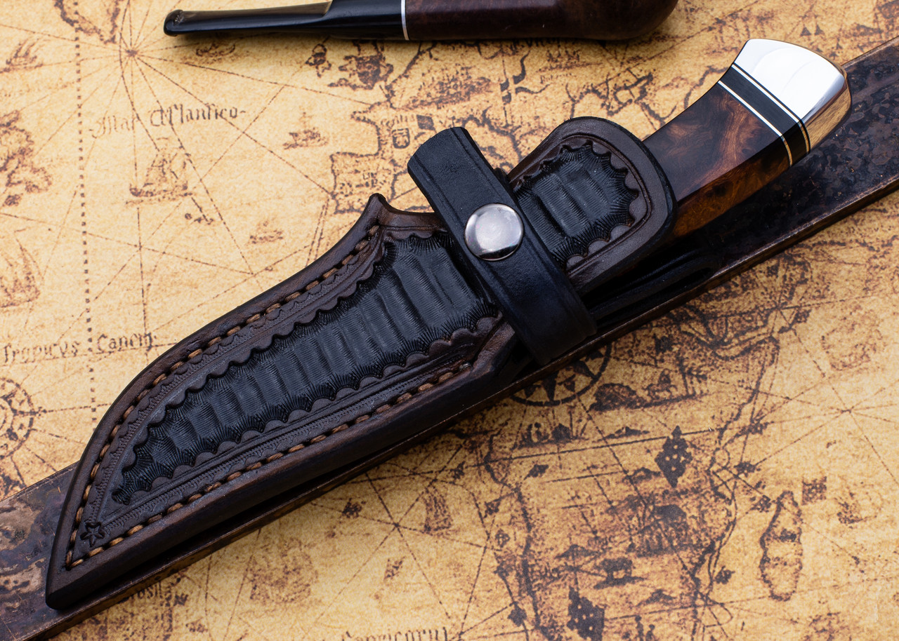 Alan Warren Custom Knives: #2603 Trailing Point Hunter - Ironwood