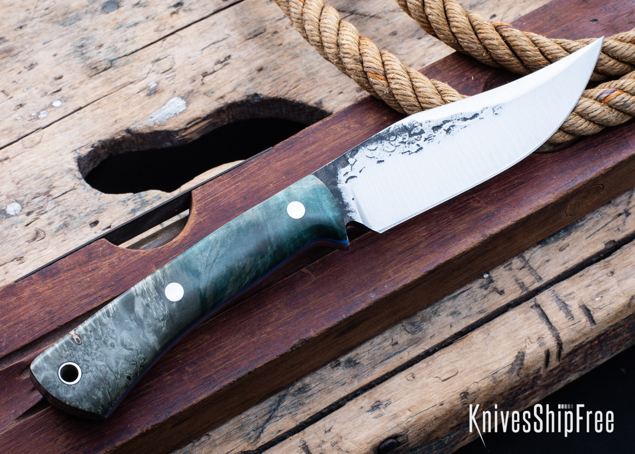 Lon Humphrey Knives: MiniGun - Forged 52100 - Box Elder Burl