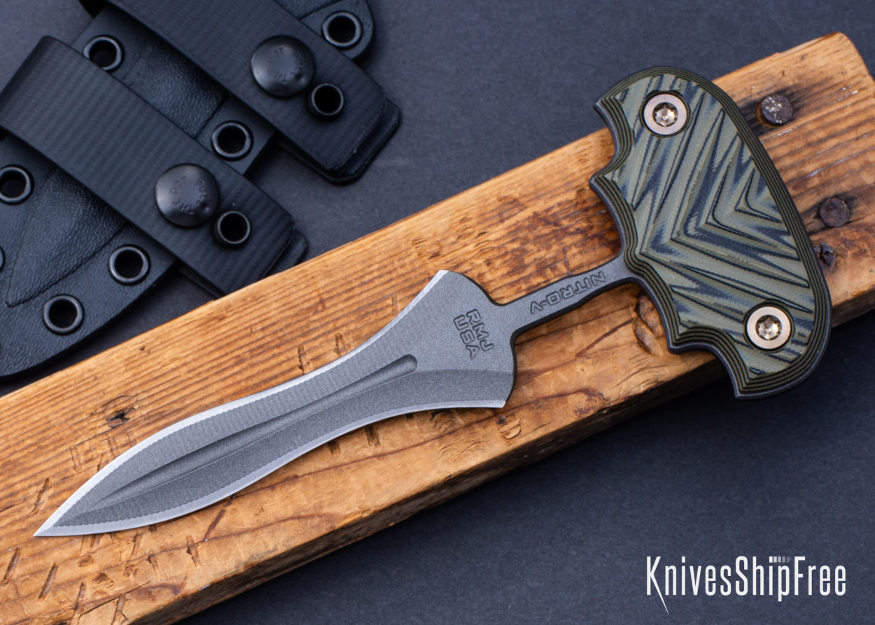 RMJ Tactical: Reaver - Dirty Olive G-10 - Nitro-V - Tungsten Cerakote