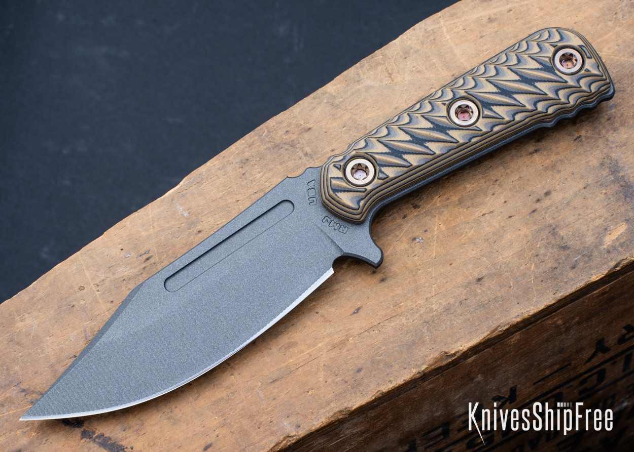 RMJ Tactical: UCAP Fixed Blade - Hyena Brown G-10 - Nitro-V