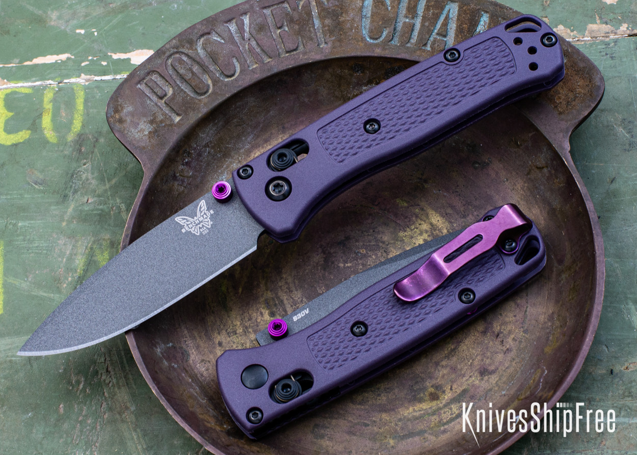Benchmade Knives: 533GY-09 Mini Bugout - Dark Purple Grivory - CPM