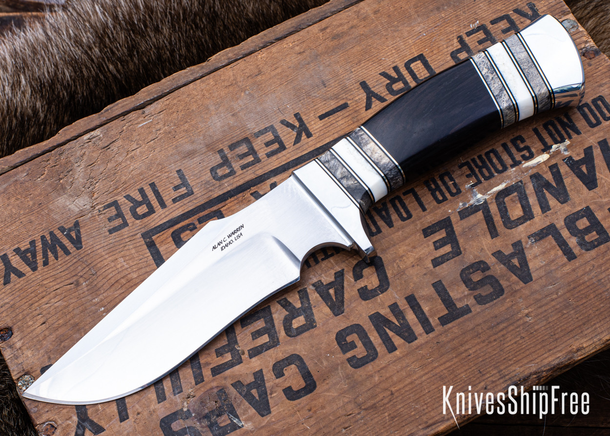 す*る様 極レア コカマチャン set ネイタルデザイン × オールドマウンテン Alan Warren Custom Knives: #2598 Camp Fighter - African Blackwood