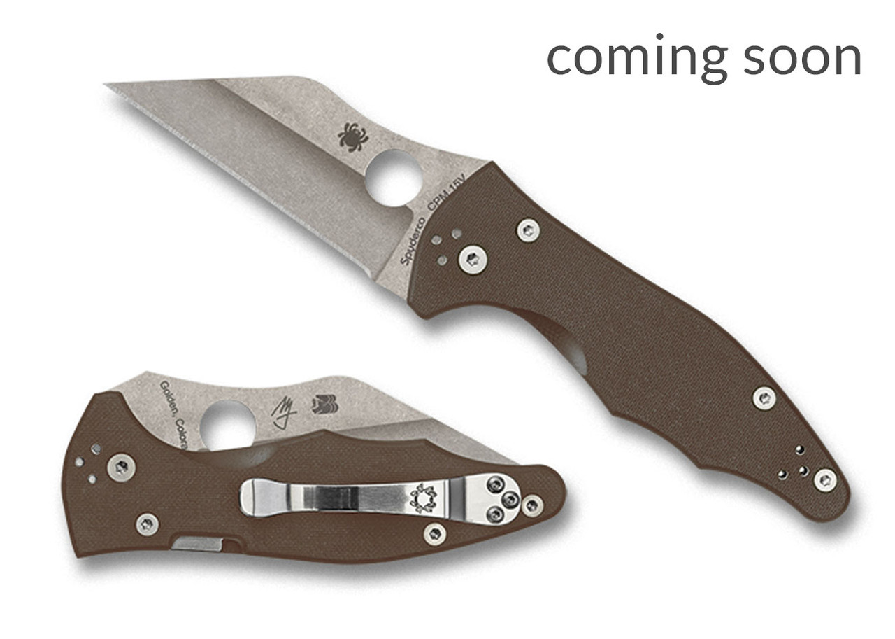 GOPE ボンゴ 木製 ダブルタイプ Spyderco: Yojimbo 2 Sprint - Brown G-10 - CPM-15V - C85GPBN15V2
