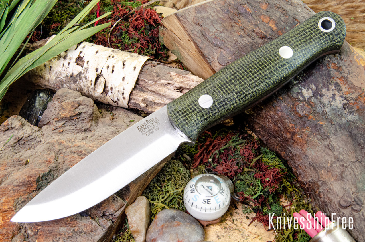 バークリバー ブッシュクラフターLT Bushcrafter LT 3V Bark River Knives: Bushcrafter LT - CPM 3V - Green Burlap