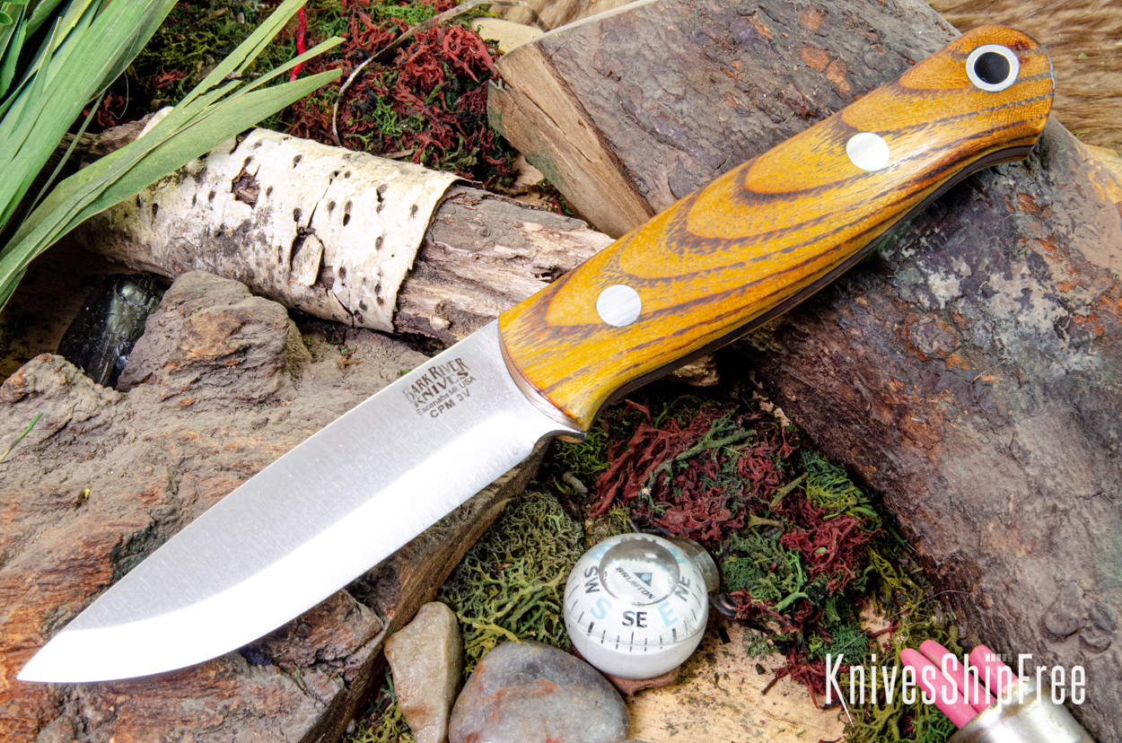 Bark River Knives: Bushcrafter LT - CPM 3V - Osage Orange - Black