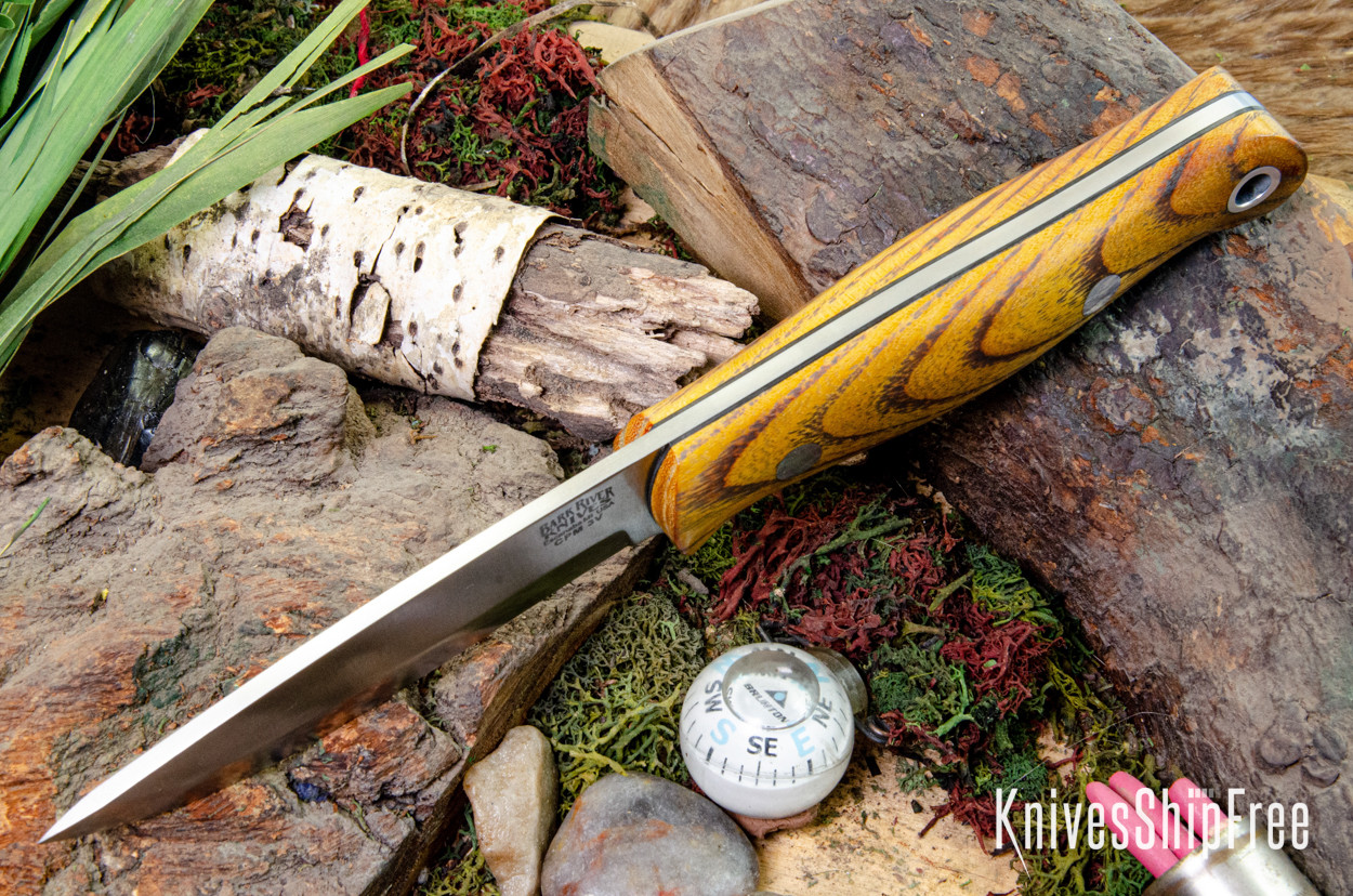 Bark River Knives: Bushcrafter LT - CPM 3V - Osage Orange - Black