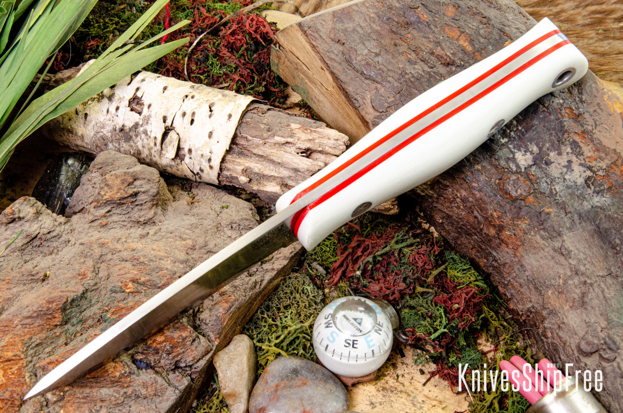 Bark River Knives: Bushcrafter LT - CPM 3V - White G-10 - Thick