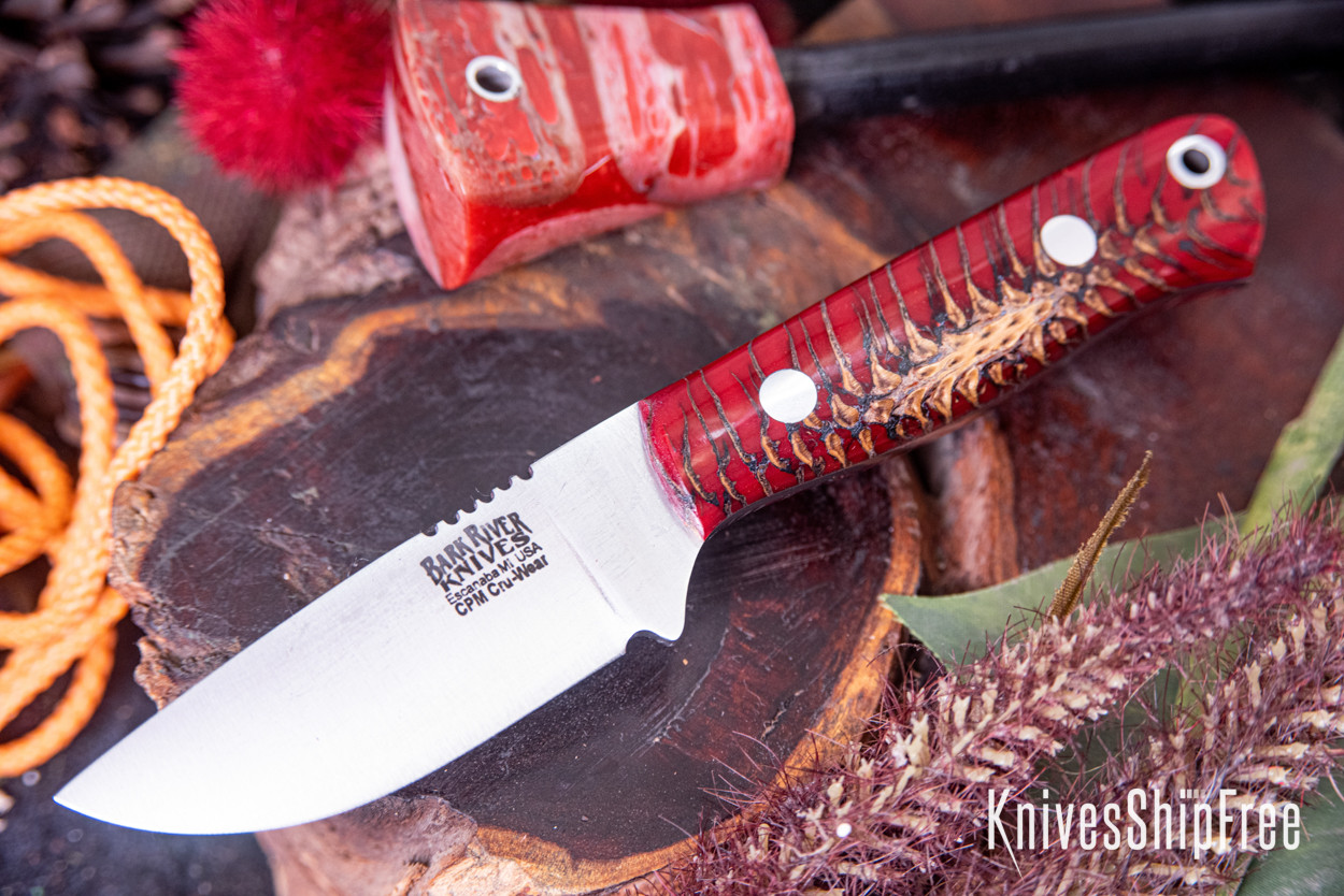 Bark River Knives: Bravo Necker - Cru-Wear - Red Pinecone