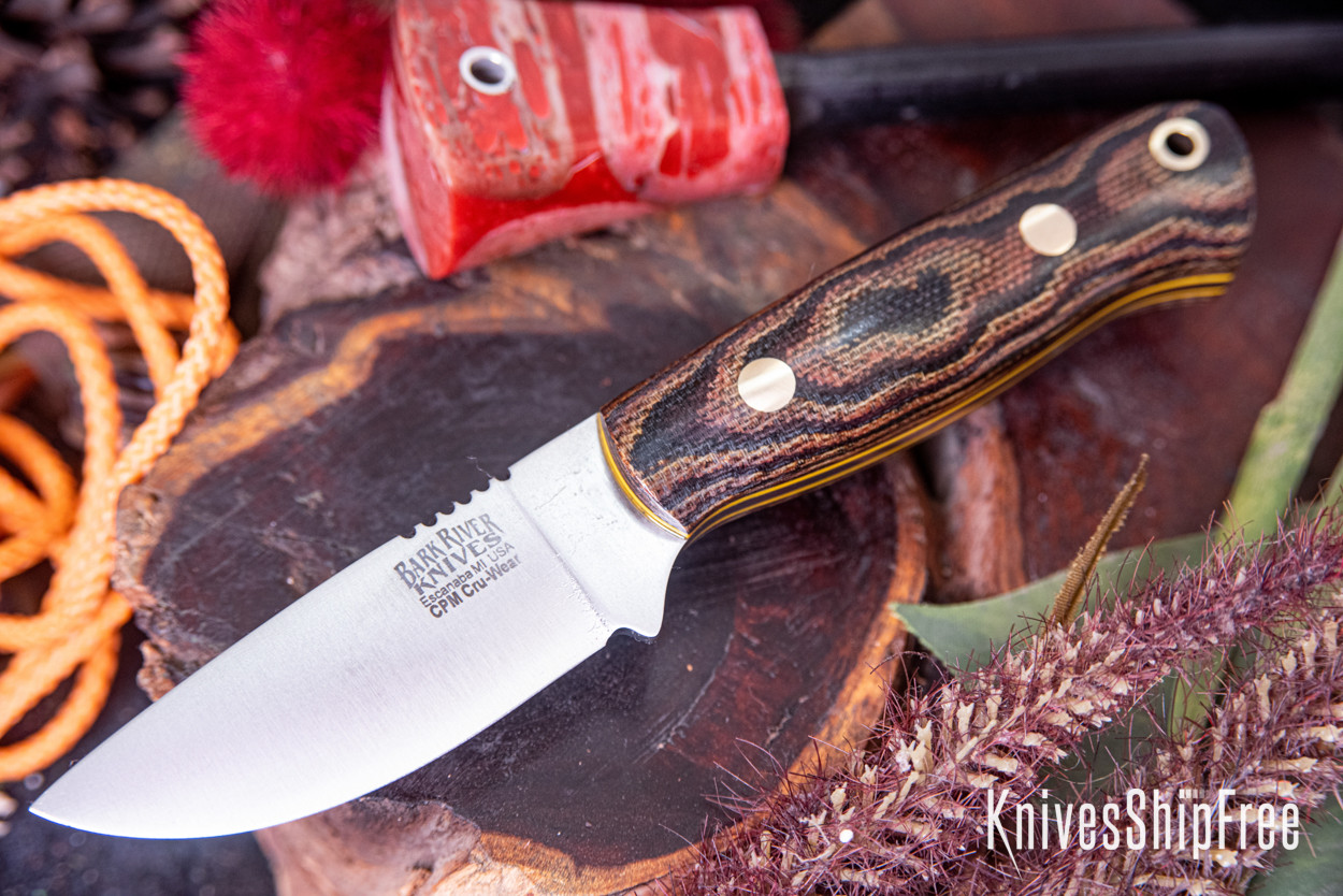 Bark River Knives: Bravo Necker - Cru-Wear - Snakeskin Burgundy
