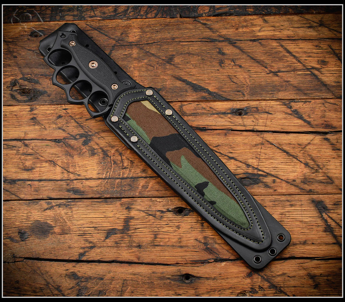 RMJ Tactical: Lady Death - Trench Knife - Dirty Olive G-10 - CPM