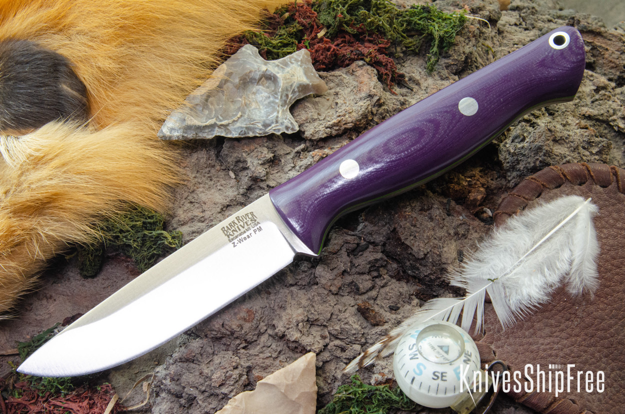 Bark River Knives: Gunny Hunter Z-Wear - Purple G-10 - Toxic Green