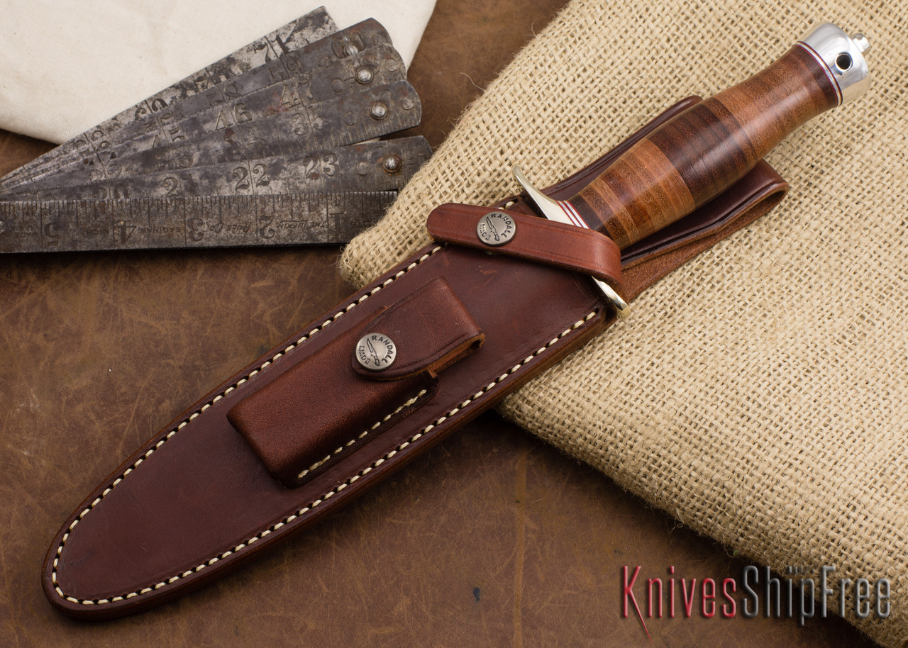Randall Made Knives: Model 2-7 Fighting Stiletto - Stacked Leather