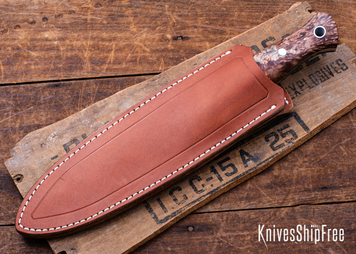 QuickHatch Custom Knives - Classic Trapper - Dyed Maple Burl - Black ...