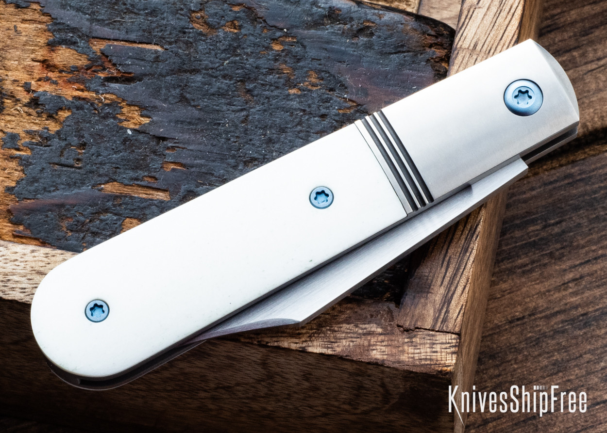 Jack Wolf Knives: Big Bro Jack - Smooth White Bone - Titanium