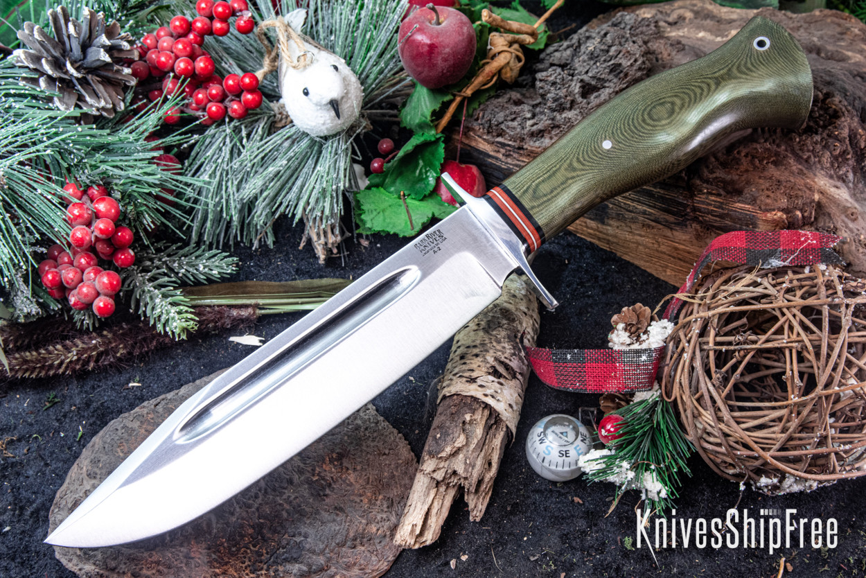 Bark River Knives: Teddy II - Moran Handle - Green Linen Micarta