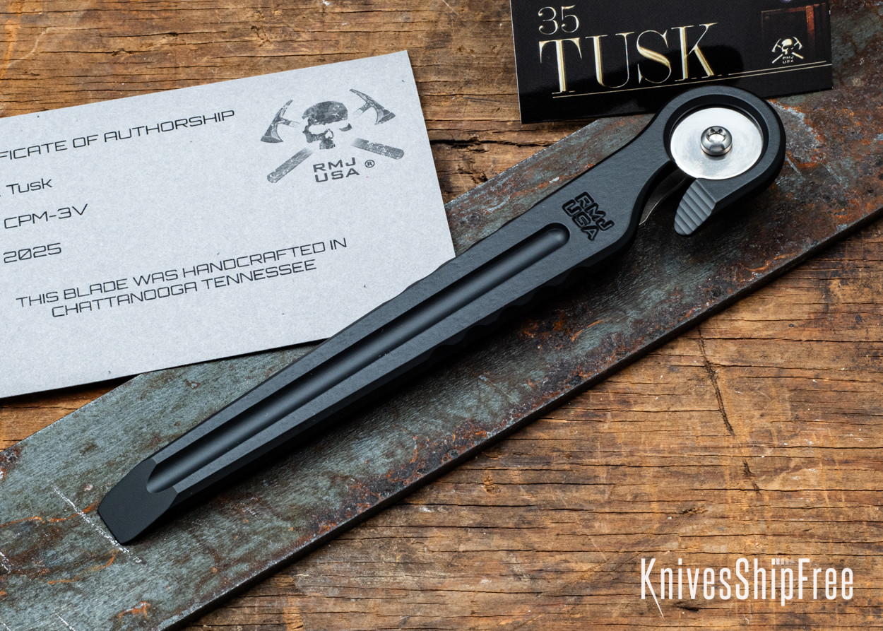 RMJ Tactical: Tusk - Pry Bar - CPM-3V - Graphite Black Cerakote