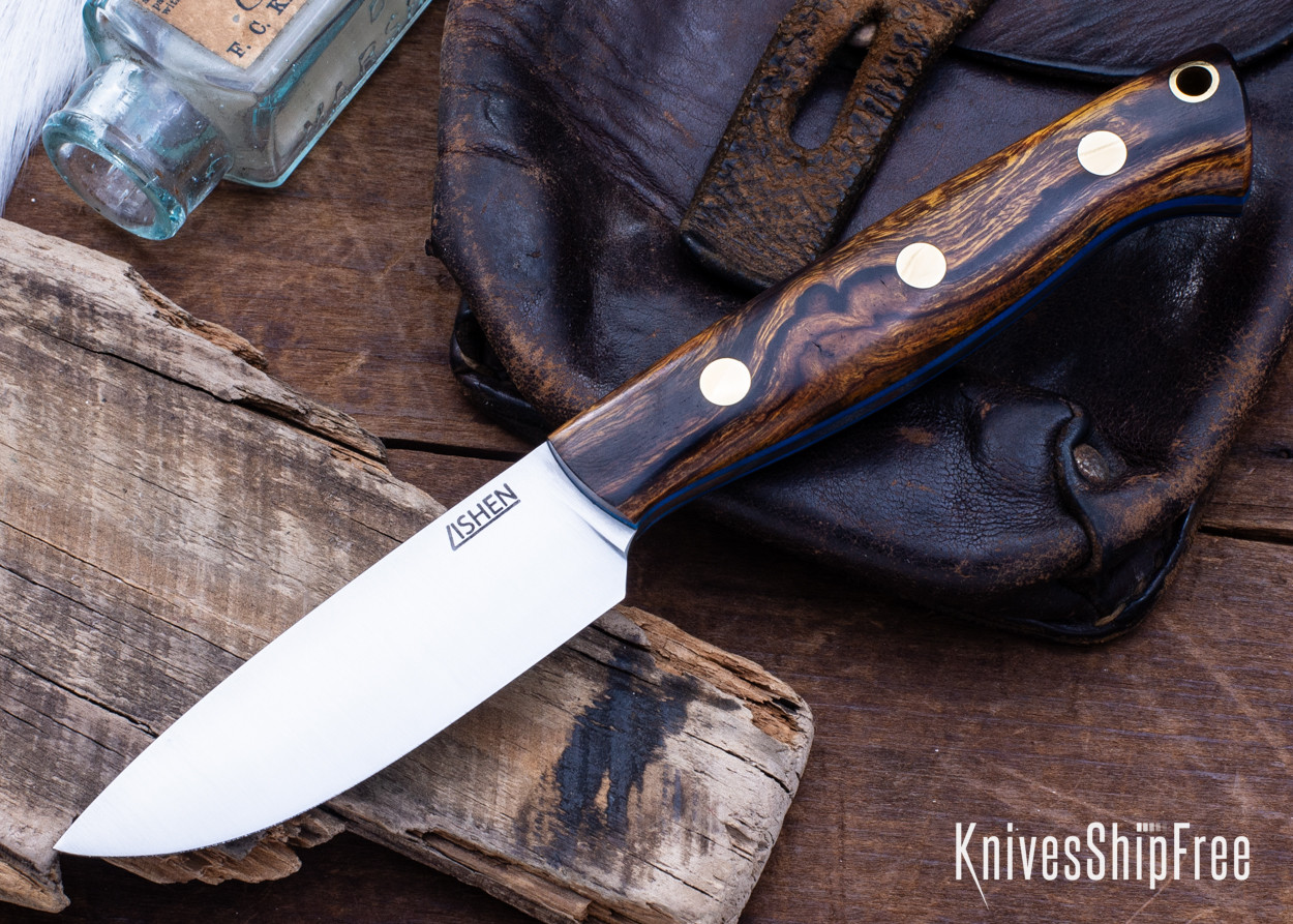 Lishen Knives: Dakota EDC Mod - Desert Ironwood - Brass Pins