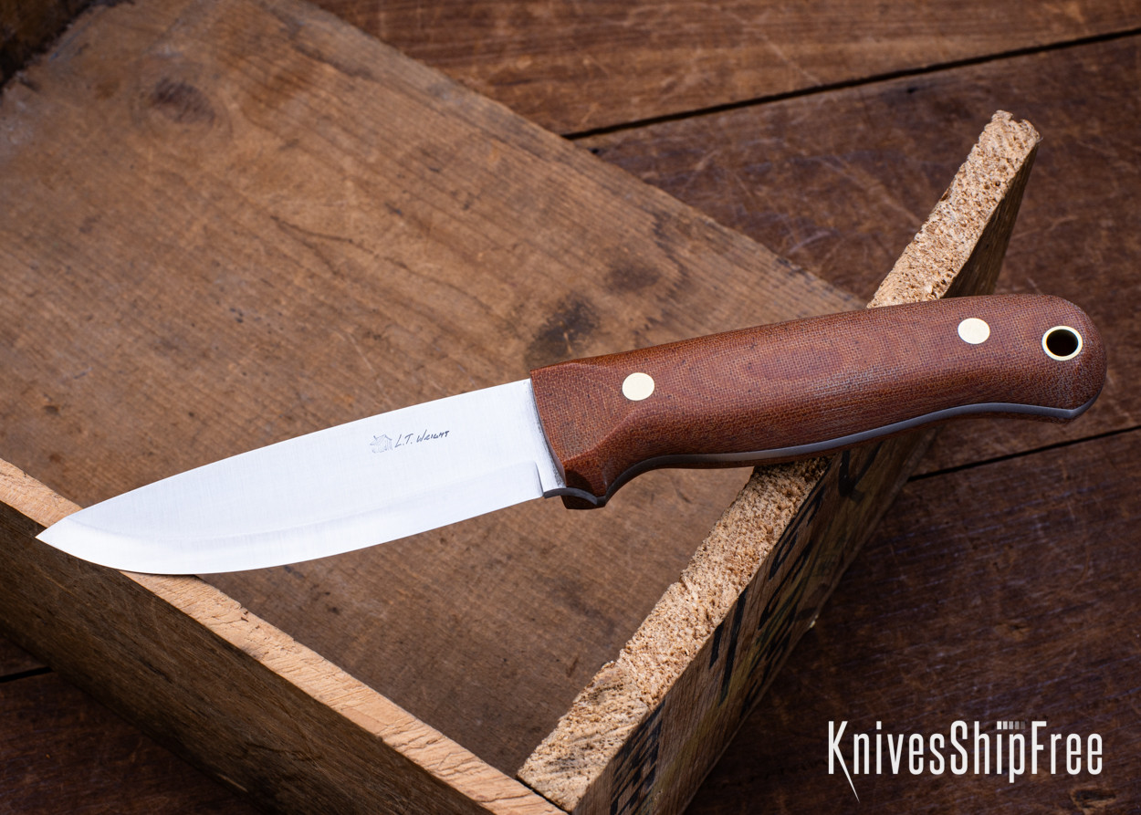 L.T. Wright Knives: Rogue River - Green Micarta - Matte - A2 Tool