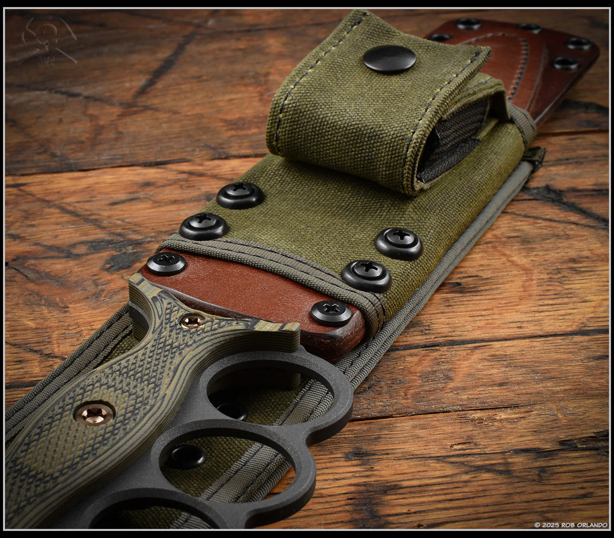 RMJ Tactical: Trench Raider - Dirty Olive G-10 - CPM-3V - Cobalt
