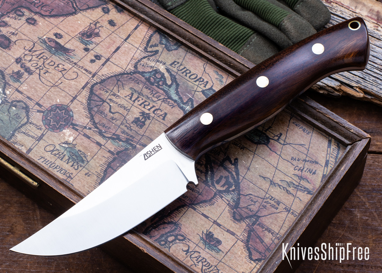 Lishen Knives: Skinner - Desert Ironwood - Brass Pins - AEB-L