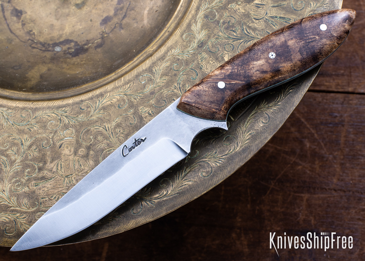 Carter Cutlery: Long Perfect Neck Knife - Stabilized Wood Carter Cutlery: Long Perfect Neck Knife - Stabilized Wood