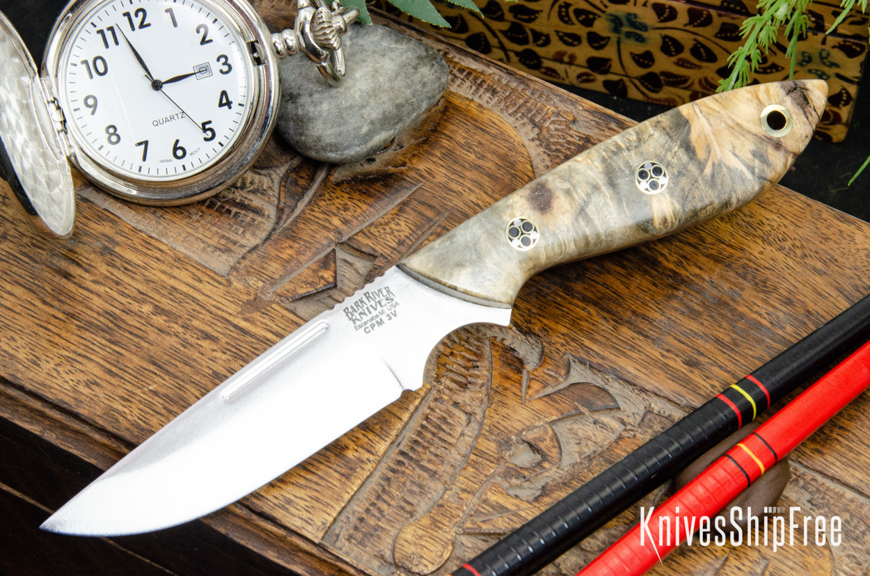 Barkさま Bark River Knives: Adventurer - CPM 3V - California Buckeye Burl